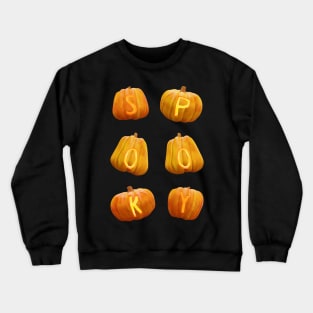 Stacked SPOOKY Jack o' lantern pumpkins (perfect for Halloween) Crewneck Sweatshirt